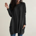 Vestido tipo suéter holgado y cómodo con bolsillos para mujer - Negro