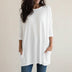 Vestido tipo suéter holgado y cómodo con bolsillos para mujer - Blanco