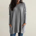 Vestido tipo suéter holgado y cómodo con bolsillos para mujer - Gris