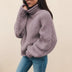Jersey de cuello alto de punto grueso para mujer - Morado