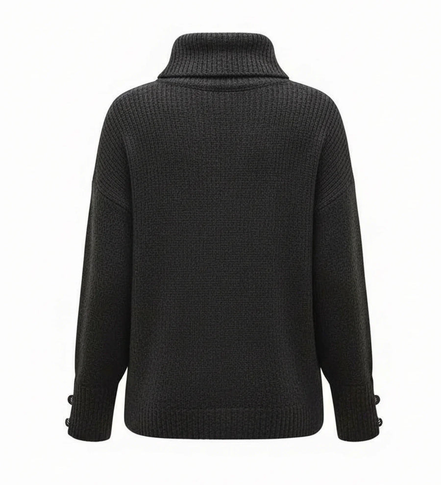Luvrefashion | Loose Fit Cowl Neck Sweater in White - image 7