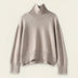 Jersey de cuello alto de punto invernal para mujer - Caqui