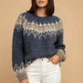 Suéter de punto Fair Isle cómodo para mujer