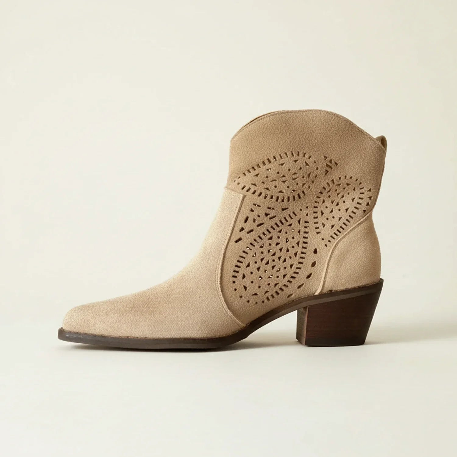 Luvrefashion | Ladies' Pointed Toe Booties in Brown - styled look