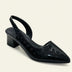 Zapatos de tacón slingback elegantes para mujer - Negro