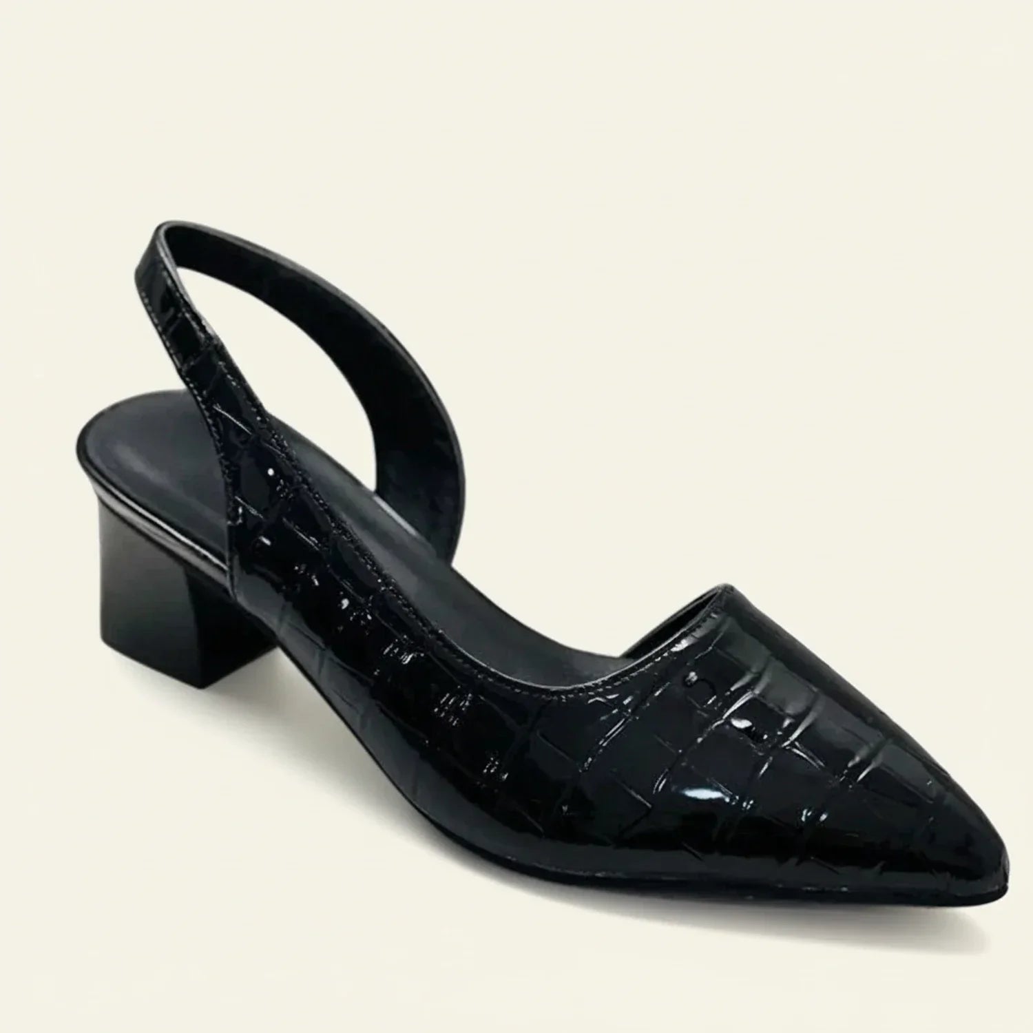 Luvrefashion | Chic Slingback Heels for in Black - front view