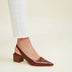 Zapatos de tacón slingback elegantes para mujer - Marrón oscuro