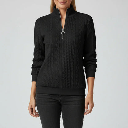 Luvrefashion | Ladies' Quarter Zip Pullover Sweater in White - image 8