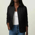 Chaqueta acolchada con cuello para mujer - Negro