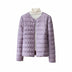 Chaqueta acolchada sin cuello para mujer - Purple