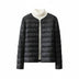Chaqueta acolchada sin cuello para mujer - Black