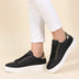 Zapatillas casual acolchadas para mujer - Negro