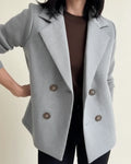 Chaqueta blazer de punto de doble botonadura para mujer
