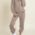 Conjunto de sudadera con capucha y pantalón de chándal para mujer - Caqui