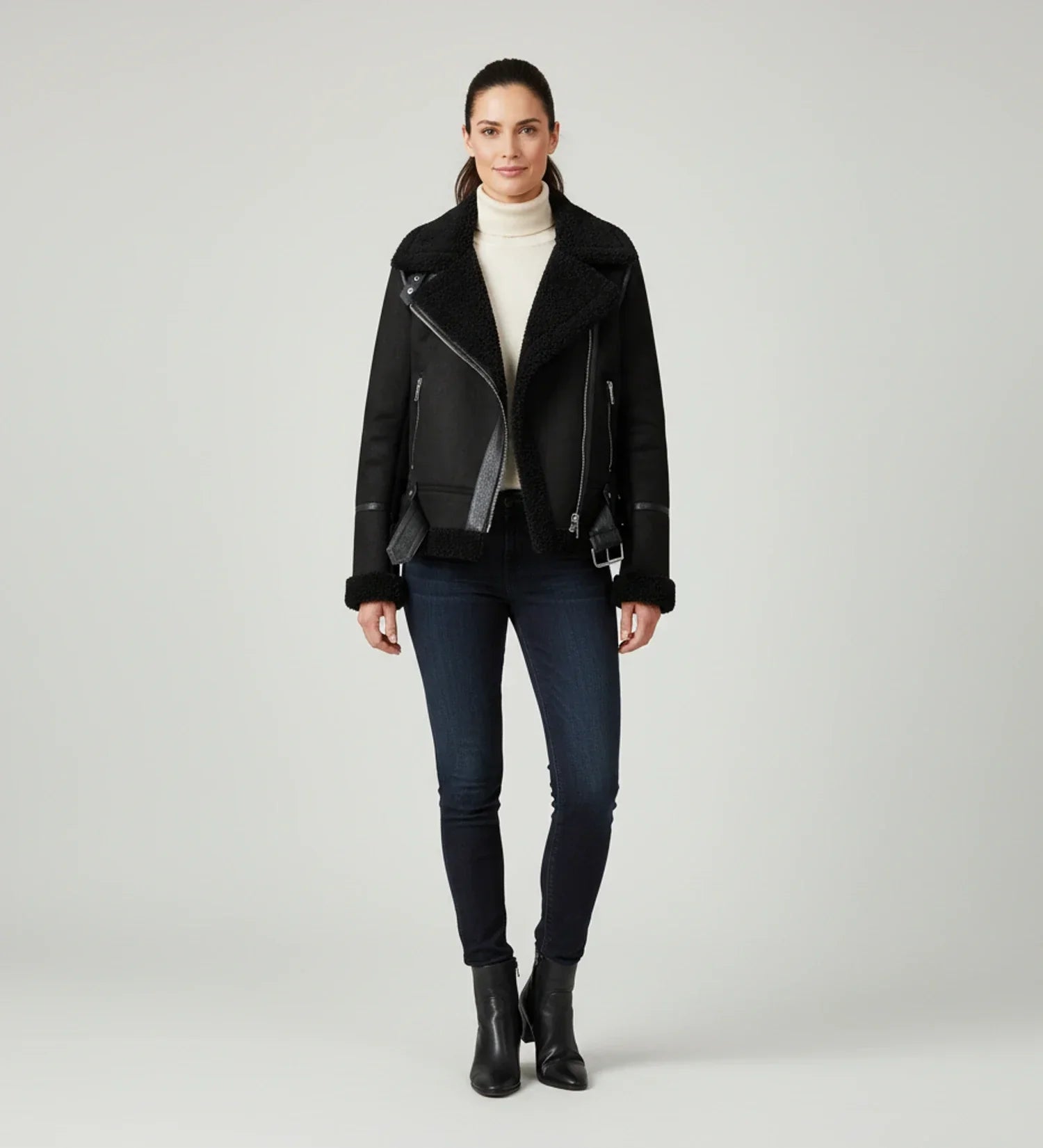 Luvrefashion | Aviator Jacket with Short Shearling in Brown - image 7