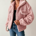 Chaqueta de oso de peluche cómoda para mujer