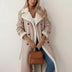 Abrigo largo de invierno de borreguito para mujer - Beige