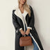 Abrigo largo de invierno de borreguito para mujer - Black