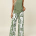 Conjunto de mono sin mangas para mujer - Verde Blanco