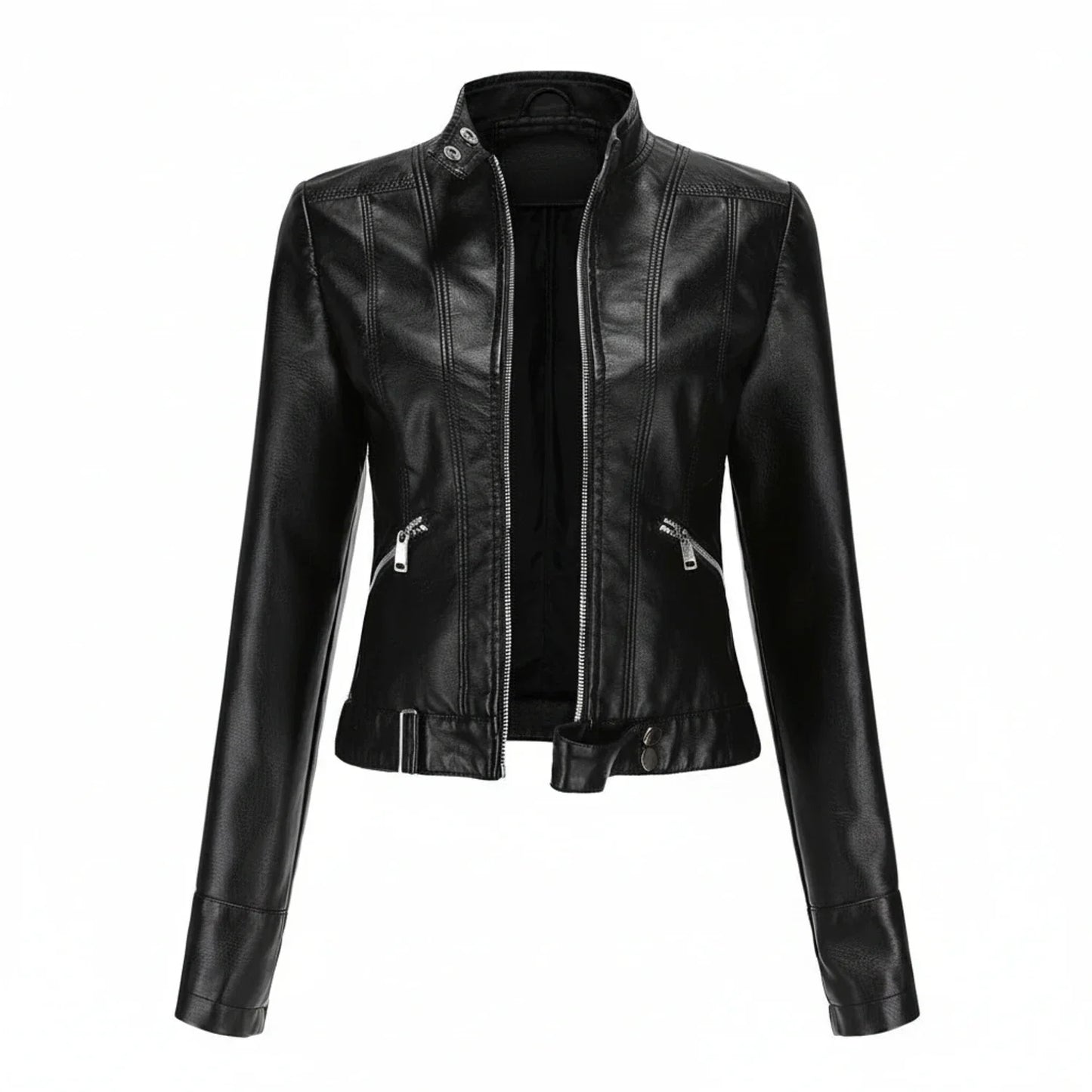 Luvrefashion | Tailored Biker Jacket in Black - front view