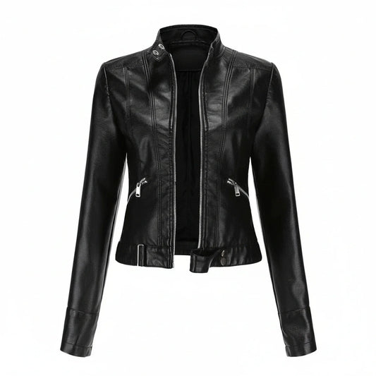 Luvrefashion | Tailored Biker Jacket in Black - front view