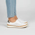 Mocasines con borlas y diseño perforado para mujer - Blanco