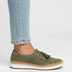 Mocasines con borlas y diseño perforado para mujer - Verde