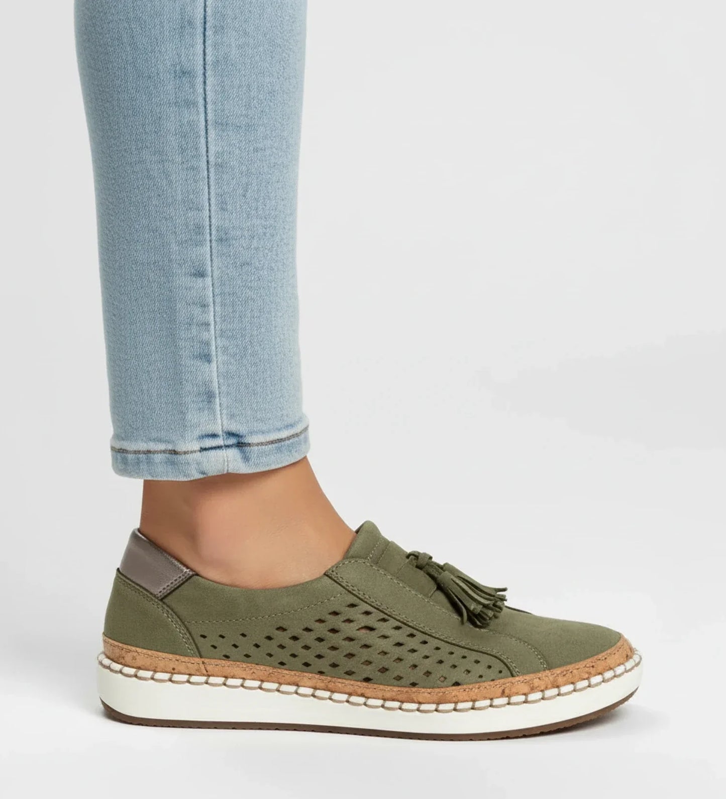 Luvrefashion | Tassel Loafer Sneaker with Perforated Design in Black - image 7