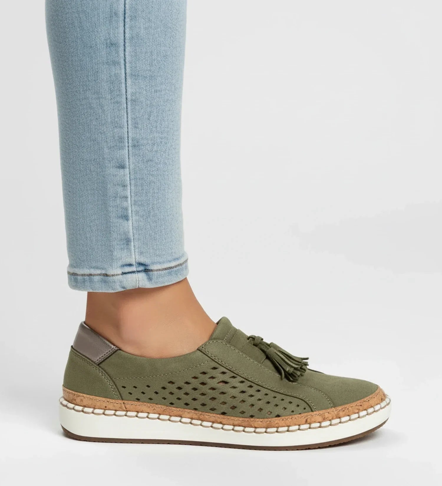 Luvrefashion | Tassel Loafer Sneaker with Perforated Design in Black - image 7
