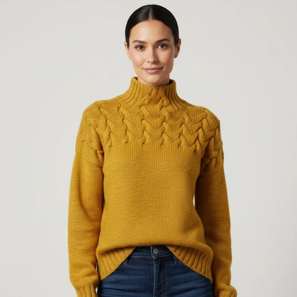 Luvrefashion | Ladies' High Neck Pullover Sweater in Brown - image 7
