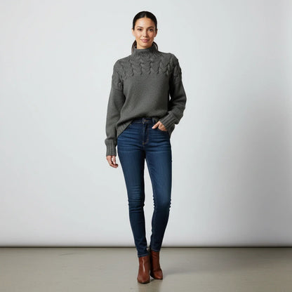 Luvrefashion | Ladies' High Neck Pullover Sweater in Brown - image 12