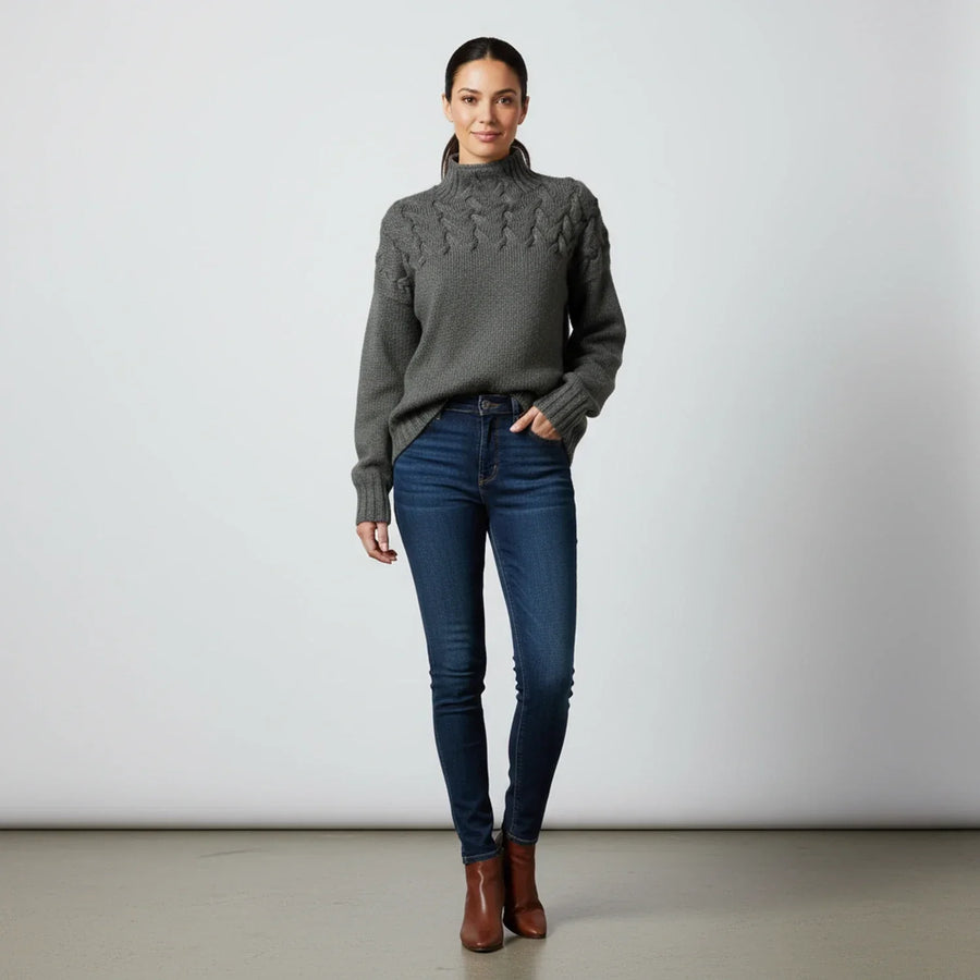 Luvrefashion | Ladies' High Neck Pullover Sweater in Brown - image 12
