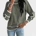Jersey de punto para mujer con ribete en contraste y cuello alto - Verde