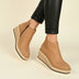 Botines de cuña de piel para mujer - Beis