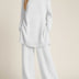 Conjunto de pantalón de pernera ancha y ajuste relajado para mujer - Blanco