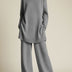 Conjunto de pantalón de pernera ancha y ajuste relajado para mujer - Gris
