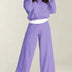 Conjunto de pantalones de pernera ancha para mujer - Morado