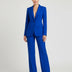 Elegante conjunto sastre de blazer largo para mujer - Azul