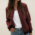 Chaqueta bomber con cremallera frontal para mujer