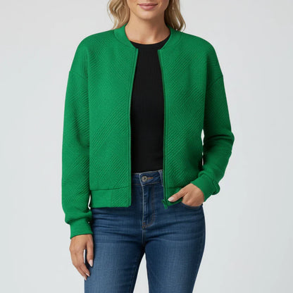 Luvrefashion | Zippered Jacket in Blue - back view