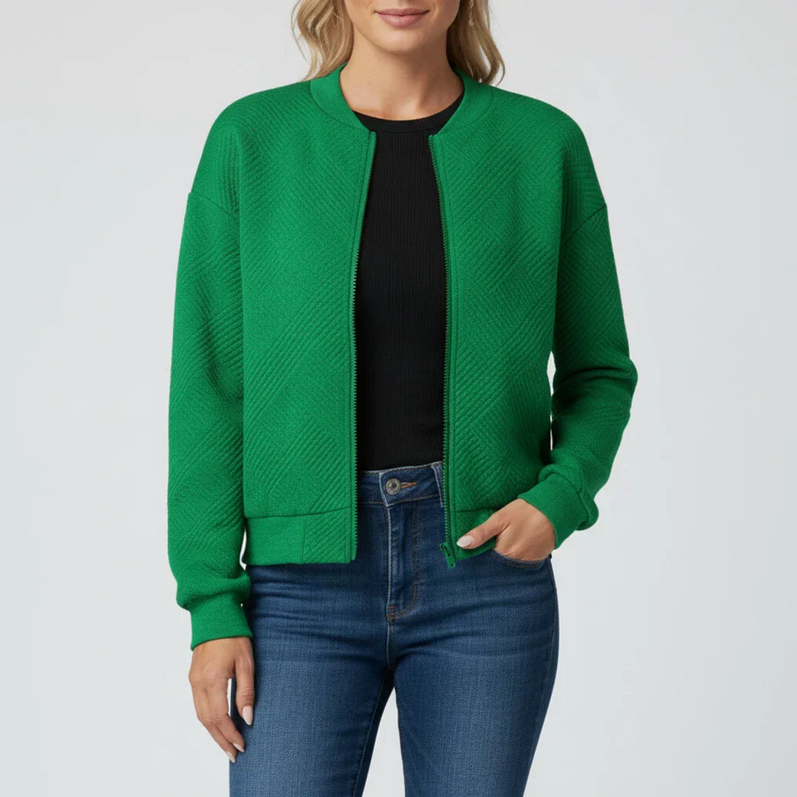 Luvrefashion | Zippered Jacket in Blue - back view