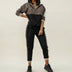 Conjunto de jogger para mujer - Traje de dos piezas - Negro