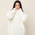 Suéter de punto grueso extragrande para mujer - Blanco
