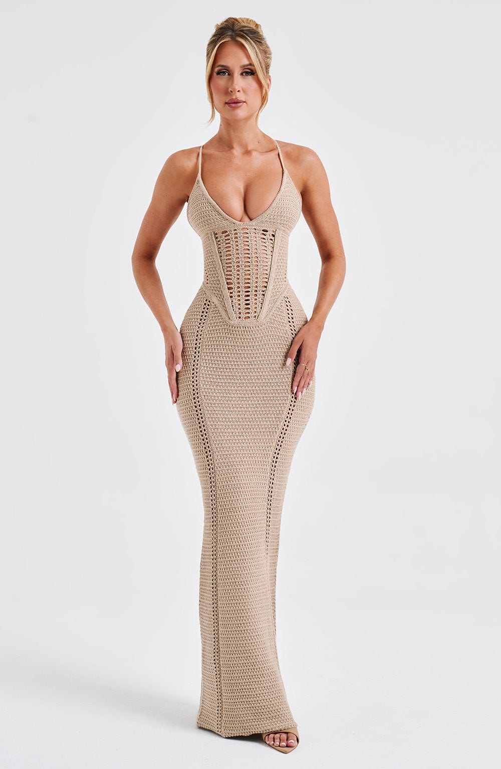 Vestido largo de verano Sophia Beige
