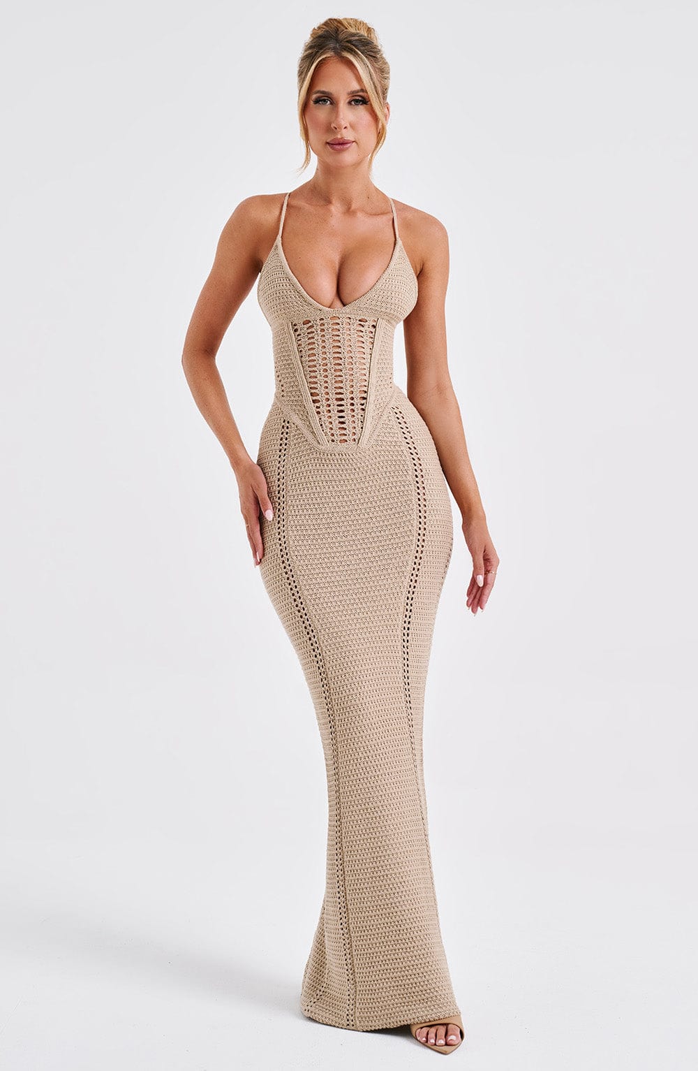 Vestido largo de verano Sophia Beige