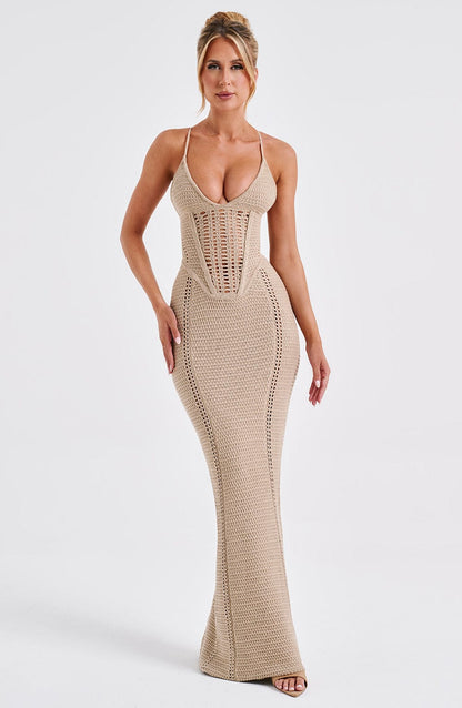 Vestido largo de verano Sophia Beige