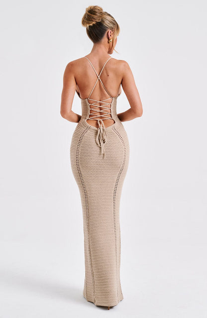 Vestido largo de verano Sophia Beige