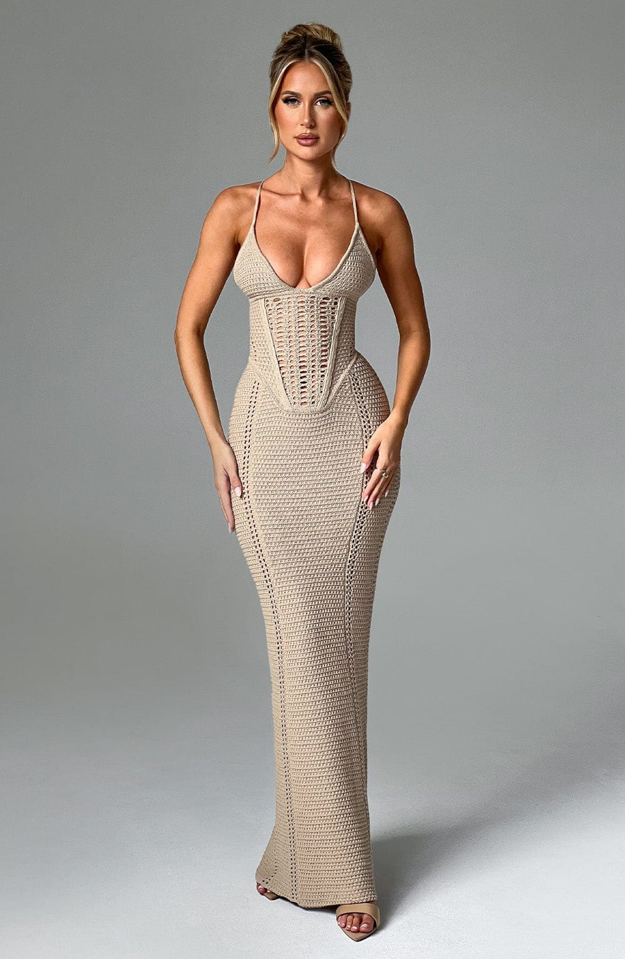 Vestido largo de verano Sophia Beige