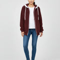 Sudadera con capucha y cremallera para mujer