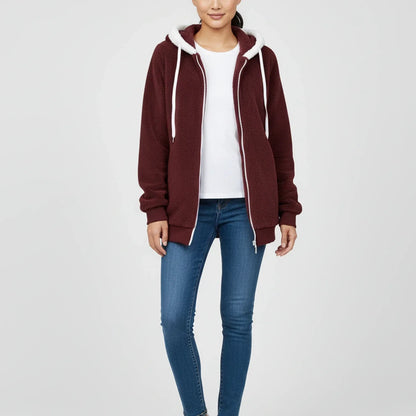 Luvrefashion | Ladies' Zip Up Hooded Sweater in Black - image 9